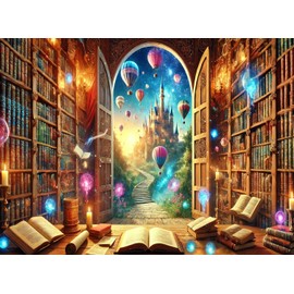 Yunlus Jigsaw Puzzles for Adults 1000 Pieces Impossible Hard Difficult Challenging Puzzles for Adults Teens 1000pc Puzzle Magical Castle Bookshelf Stories Jigsaw Puzzle 1000 Pieces 28 x 20 inch