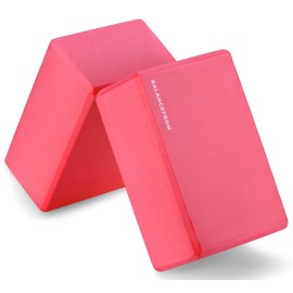 BalanceFrom Set of 2 High Density Yoga Blocks, 9"x6"x4" Each, Pair (Red)