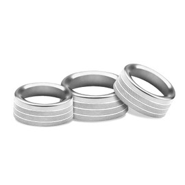 AuTK Aluminum Alloy HVAC Knob & Button Covers Kit for Dodge Challenger/Charger 2015-2021, Chrysler 300/300S 2015-2020, Ram 1500/2500/3500 2013-2018 (5Pcs Silver) - Metal Interior Upgrade Accessories