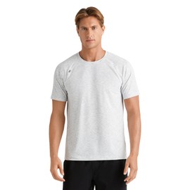 Rhone Reign Mens Workout Shirts, Anti-Odor, Quick Dry Mens Gym Shirts, Workout Shirts for Men (Gray Space Dye, Large)