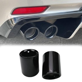 2Pcs Stainless Steel Rear Exhaust Muffler Tip End Pipe Extension Tube For Toyota Camry SE/XSE 2018 2019 2020 2021 2022 2023 Gloss Black