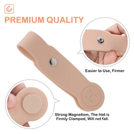 HKNR Magnetic Hat Clip Holder for Travel Bags, Backpacks, Luggage, Purse, Totes - Hands-Free Travel Accessories (Khaki 2 Pcs)
