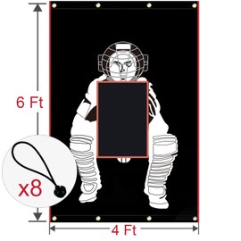 Supvision Batting Cage Backstop with Strike Zone Heavy Duty PVC Coated Oxford Fabric Vinyl Baseball Backstops with Catcher Softball Pitcher Training Equipment Aid 4 x 6 Ft 1680D