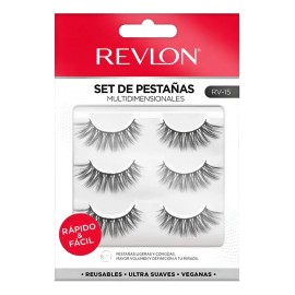 Set X3 Pares De Pestañas Color Negro Revlon