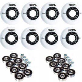 Switch Boards Roller Blade Wheels Pack of 8 68 mm 88A with Bearings ABEC 9 Inline Skate Wheels