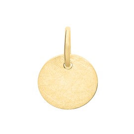 My Gold Justina Women's / Girls' Pendant (Without Chain) Real Yellow Gold 375 Gold (9 Carat) / 925 Sterling Silver Mini Small Round, Yellow Gold, No Gemstone