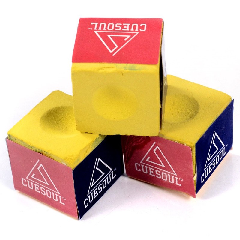 CUESOUL 3 PCS Billiard Chalk, Snooker Cue Chalk (Yellow)
