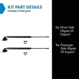 TRQ Driver & Passenger Side Liftgate Lift Support Shock Strut Set Compatible with 2005-2009 Toyota 4Runner