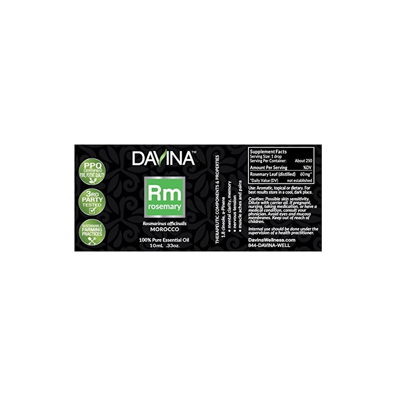 Rosemary Pure Essential Oil 10ml by Davina