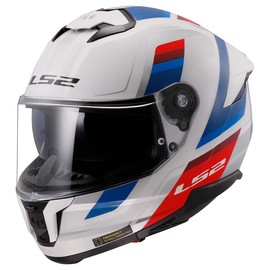 LS2 Helmets Stream II Full Face Motorcycle Helmet W/SunShield (Gloss Vintage White/Blue/Red - X-Large)