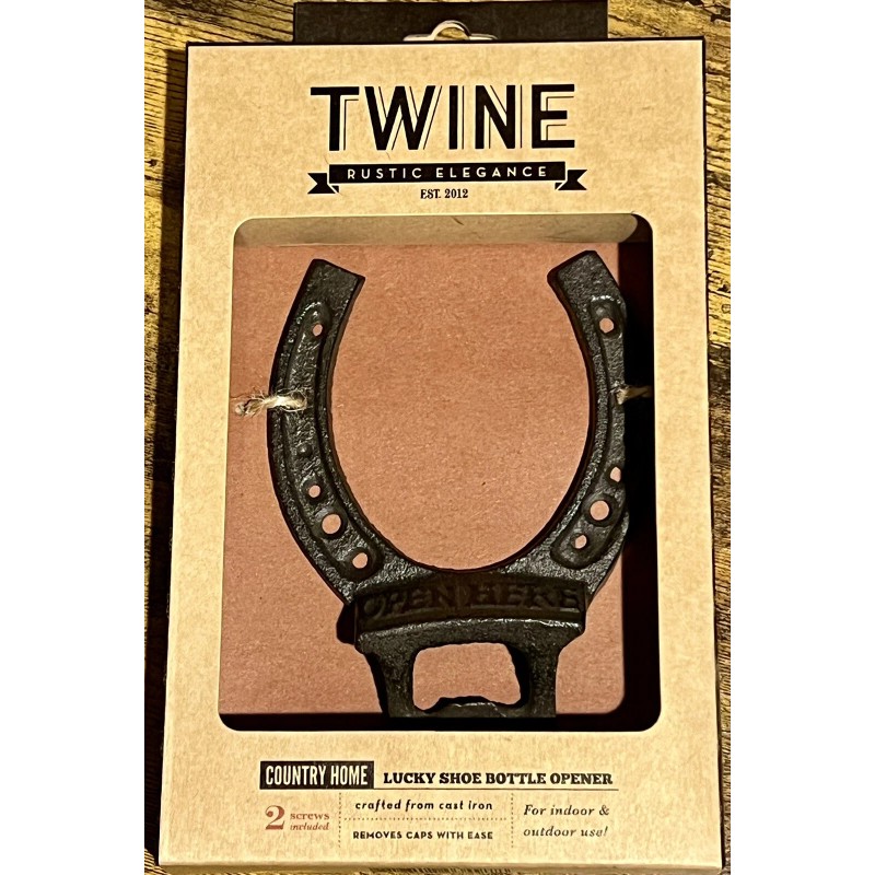 Twine Lucky Horseshoe Bottle Opener Open Here Cast Iron Beer
