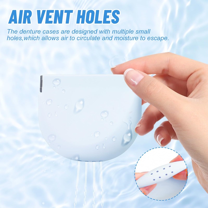 Silicone Retainer Denture Storage Case Holder, Portable Slim Dental Container