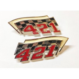 Max Performance 62 63 64 Pontiac 421 Fender Badges Emblems Bonneville Grand Prix PAIR Fullsize