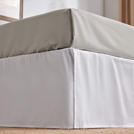 SLEEP ZONE Wrap Around Pleated Bed Skirts Queen Size, 15 inch Tailored Drop Easy Fit Bedskirt, Anti-Static, Wrinkle Free, and Fade Resistant (Queen, White)
