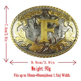 通用 LKMY Men's Belt Buckle,3D Golden Letter,Alphabet, Initial,Carving Belt Buckle A~Z,Western Vintage Style Cowboy Belt Buckles Jeans Accessory for Men Women Father's Day, Christmas, Birthday Gift (F)