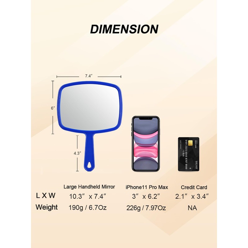 Gladmart Hand Mirror Salon Barber Hairdressing Handheld Mirror with Handle