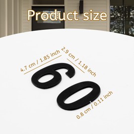 MultiValue 10 PCS House Numbers, Acrylic Self Adhesive Mailbox Numbers Door Number Set Address Signs for Houses Door Mailbox Room 1.9 Inch Gold Black Address Numbers for House Office (Black)