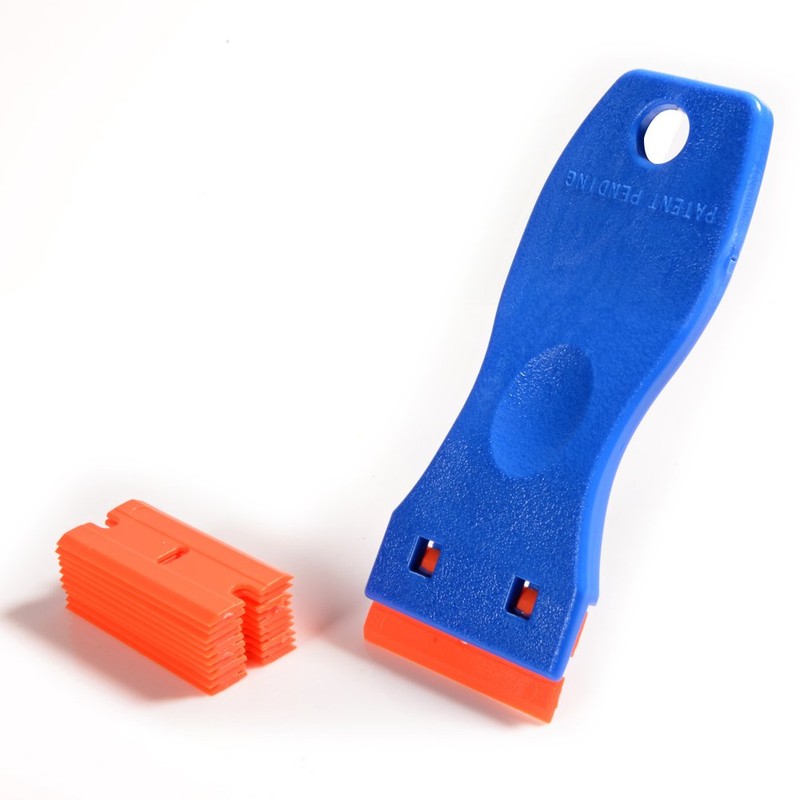 EHDIS 1.5" Plastic Razor Scraper with 10pcs Double Edged Plastic