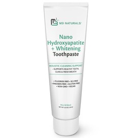 M3 Naturals Nano Hydroxyapatite Fouride Free Whitening Toothpaste + Calcium, Non-GMO, Vegan, Paraben Free, 4.23 OZ (120 G)