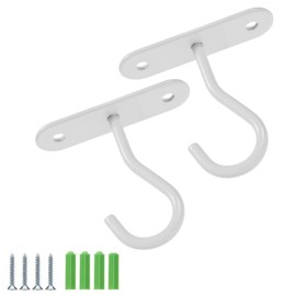Ceiling Hook Hanging Hardware Hook Black Pin Hook Holes Conspicuous Metal Fixing Corrosion Resistant Light Fixture Wiring Thumb Tacks Pack of 2 Load Capacity Approx. 33.1 lbs (15 kg) (White)