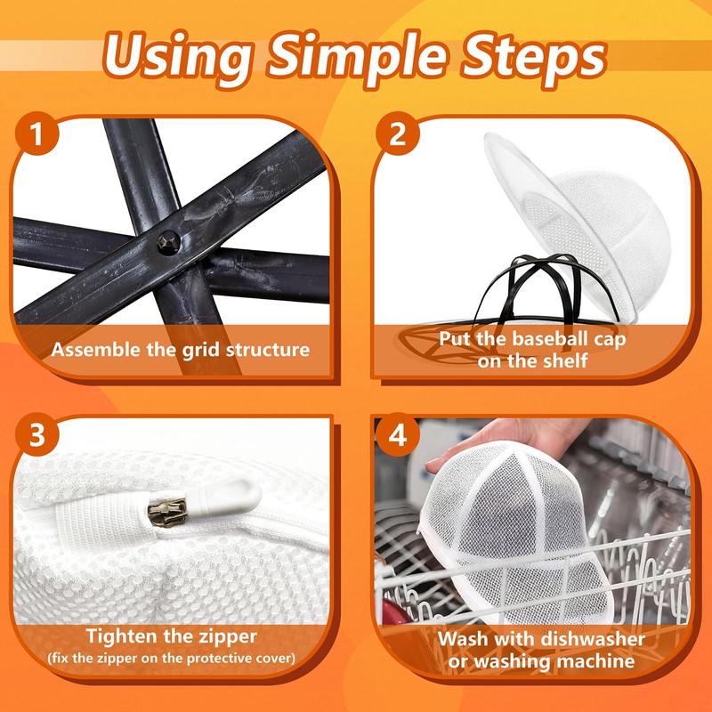 OYIWINMI Pack of 2 Cap Washing Machine Shape, Foldable Baseball