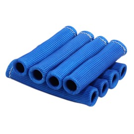 8Pcs 2500° Degree Spark Plug Wire Boots Heat Shield Protector Sleeve Cover Compatible with SBC BBC 350 454,6 Inch, Blue