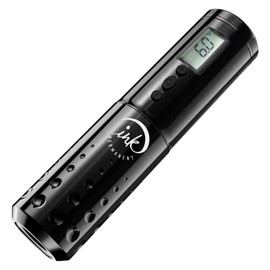 Ink Permanent Lancer Wireless Rotary Tattoo Pen Machine 2Pcs Replaceable 1900mAh Batteries w Charger Digital LED Display Power Supply WQP-015… (Black)