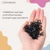 Mini bandas de goma, bandas elásticas de pelo negro, soportes