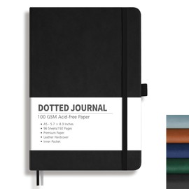 RETTACY Notebook A5 Dotted Bullet Dot Grid Journal with 192 Pages, 1 Back Pocket and High-Quality Hard Cover for Artists Writing/Drawing, 14.5 x 21 cm, Blue