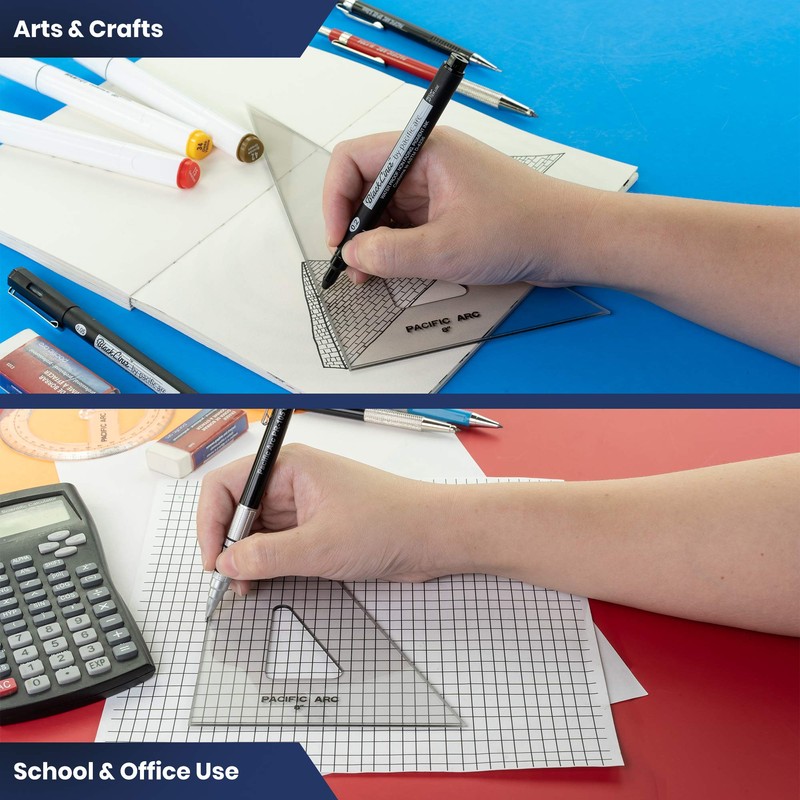 PACIFIC ARC 2030TG04 TRIANGLE 30/60 TOPAZ ACRYLIC W/INKING EDGE 4