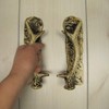 Treasure Gurus Cast Iron Deer Antler Sliding Door Handle Set