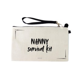 Gifts or Presents for Nannys, Nanny Survival Kit, Novelty Bag for Cosmetic Makup Bags, Pencil Case, Travel Organiser Zipper Pouch - cb1821