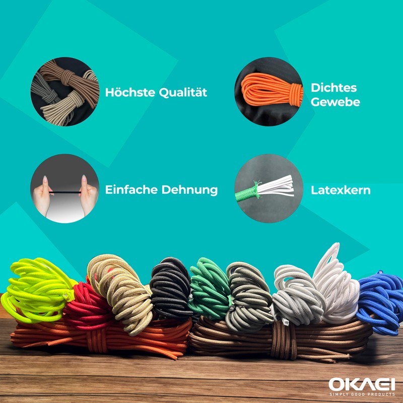 Okaei Rubber Cord 3 mm x 10 m – High-Quality