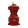 Bisetti Bird Red Lacquered Beechwood Salt Mill With Adjustable Grinder,