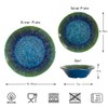 Melamine Dinnerware Set 12 PCS Teal Turquoise Tableware Plates Bowls