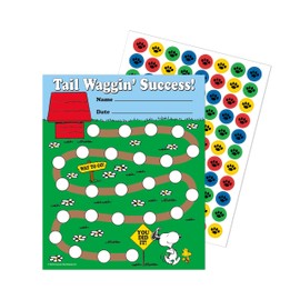 Eureka Peanuts Mini Student Sticker Reward Charts for School or Home, 5" x 6", 36 Charts and Over 700 Stickers