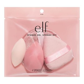 e.l.f. Kit de esponja para poner y quitar esponja, juego de esponjas de maquillaje de cuatro piezas para aplicar, mezclar y quitar el maquillaje facia