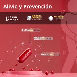 Urinary Blend NSN™ | Tracto Urinario Saludable para Mujeres | D-Manosa + Extracto de Arándano | 120 Cápsulas | Suplemento Vegano Natural | Apoyo Diario contra Infecciones