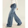 Women's Low Rise Wide Leg Flare Jeans Baggy Vintage 90s