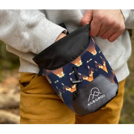 Noborou Chalk Bag for Rock Climbing | Bouldering Chalk Bag | Large Zippered Pocket | Adjustable and Removable Belt (Dusk)