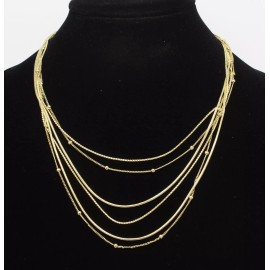 Kohls New Gold Multi Strand Necklace by Metal NWT $22 Tags #N2271