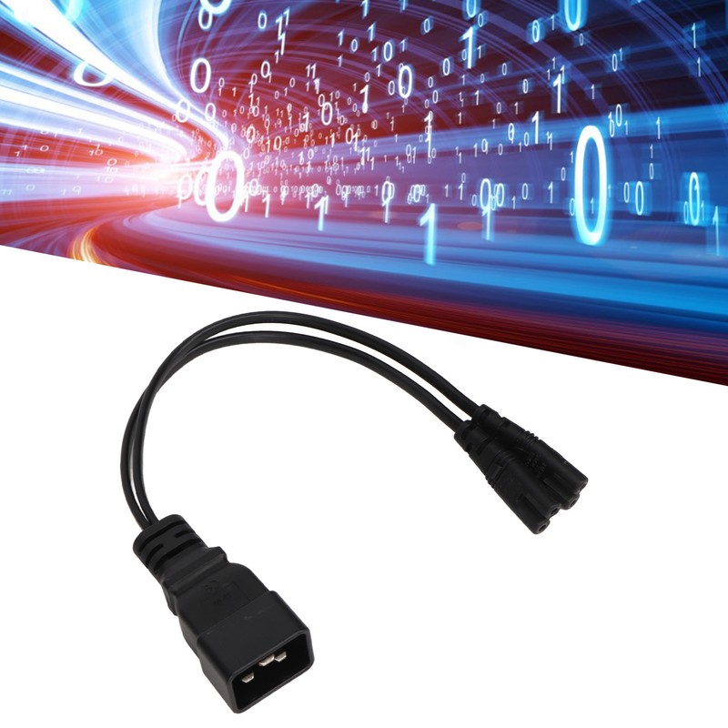 Dual IEC320 C7 to C20 Cord Universal Y Power Splitter