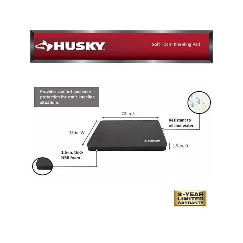 Husky Kneeling Pad Large Soft Foam Indoor Outdoor Durable Water