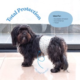 Comfortable Male Dog Diapers - 50-Pack Super Absorbent Disposable Male Dog Wraps- FlashDry Gel Technology, Wetness Indicator Doggie Diapers- Leakproof Belly Wraps for Incontinence, Excitable Urination