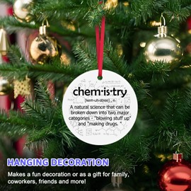 Inspirational Gift for Scientist Chemistry Science Chemist Teacher Appreciation Gifts Christmas Ornaments for Chemist Ceramic Ornament Christmas Birthday Gift for Coworker Student Chemistry Lovers