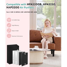Byseacore HPA5200B Replacement Filter Compatible with Honeywell Air Purifiers HPA 5200B 5220 5250 3200, 2 R HEPA, 2 S Carbon and 4 A Pre-Filters, Part# HRF-R HRFSC1 HRF-ARVP200 HRF-A200