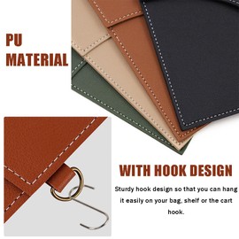 Ouliget Coffee Filter Holder, Reusable Hang Coffee Paper Filters Storage Bag for Cone shaped Filter Papers,Waterproof Leather Suitable for Outdoor Camping Traveling with Hook,Brown