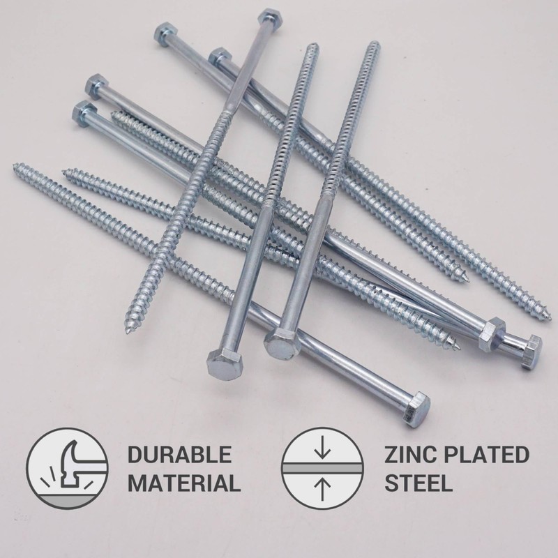 SKIR'CO (Pack of 12) Wood Screws Hexagon Head Galvanised Steel