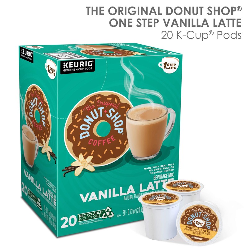 The Original Donut Shop Vanilla Latte, Single-Serve Keurig K-Cup Pods,