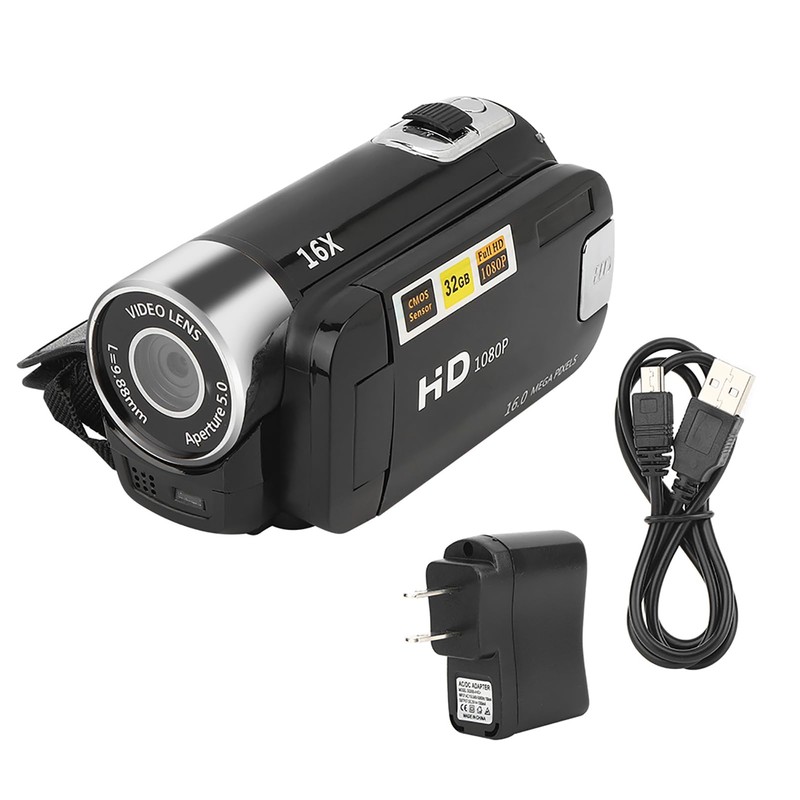 Videocámara con Cámara de Vídeo, Zoom Digital de 16X, Pantalla